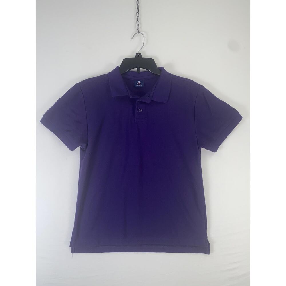 Access Polo Shirt Boys XL 18/20 Purple Solid Short Sleeve School Uniform Casual